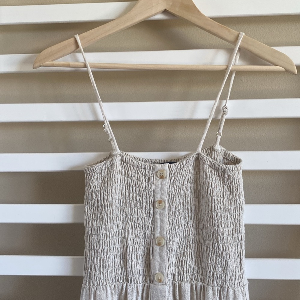 One Clothing Los Angeles Beige Spaghetti Button Down Dress With Pockets Size S - Picture 3 of 10
